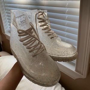 Clear combat boots